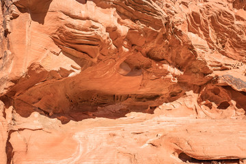 The unique red sandstone rock formations in Valley of Fire State park, Nevada, USA