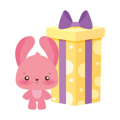 rabbit cartoon of happy birthday concept vector design