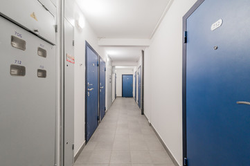 Russia, Moscow- August 05, 2019: interior room apartment modern bright cozy atmosphere. general cleaning, home decoration, preparation of house for sale. public place, porch