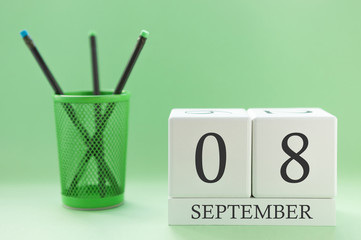 Desk calendar of two cubes for September 8
