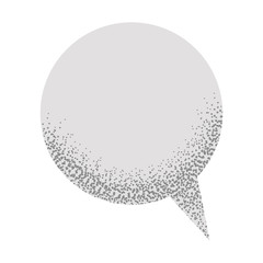 Speech empty bubble with with noise sand texture trendy