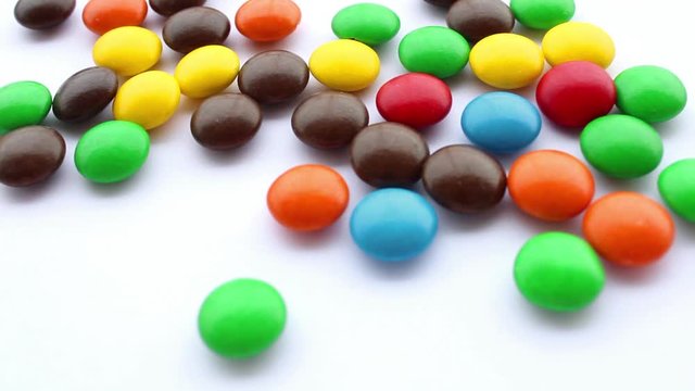 colorful candy on white background, chocolate candy