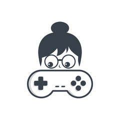 game nerd geek gamer joystick console controller logo