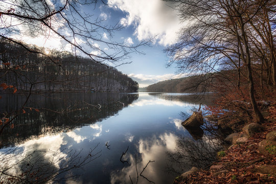 Beautiful view over the lake Schmaler Luzin