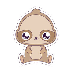 Kawaii sloth cartoon vector design