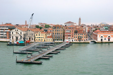 Fototapeta na wymiar view of canal in venice italy