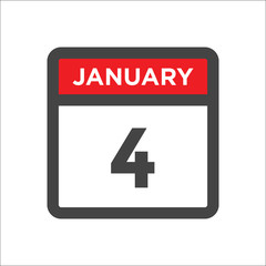 January 4 calendar icon including day of month