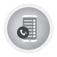 Phone Contacts Illustration. Modern flat design concept. Black and white icon