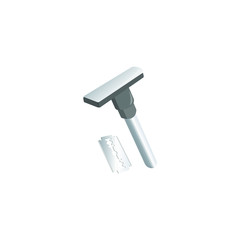 Zero waste lifestyle. Metal shaver. Hand drawn vector illustration in eco style.