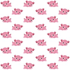 The Amazing of Cute Pig Illustration, Cartoon Funny Character, Pattern Wallpaper