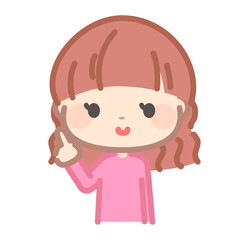 指さしする女性