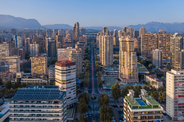 Fototapeta premium Aerial view of the city of Benidorm Spain