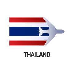 Flag of Thailand color line icon. State consists of 50 states. Airline network. International flights. Popular tourist destination. Pictogram for web page, mobile app, promo. Editable stroke.