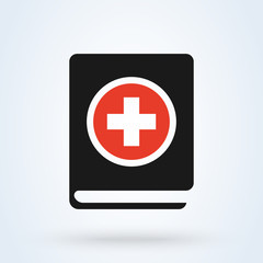 medicine health book, Simple modern icon design illustration.