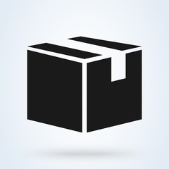 closed box Simple modern icon design illustration.