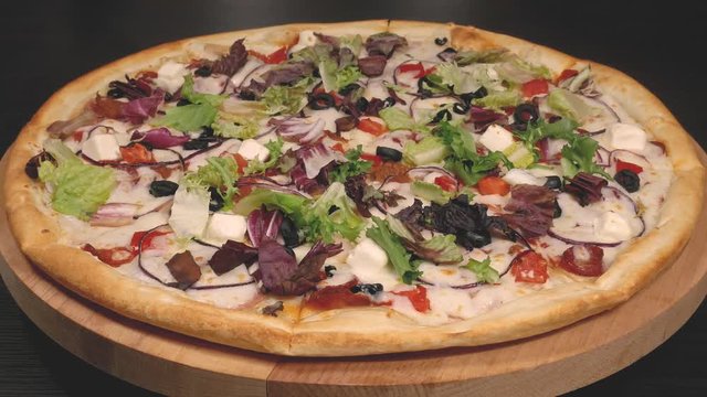 Fresh pizza. Fast food. Italian national food