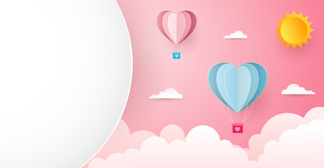 Valentine's day background in paper style