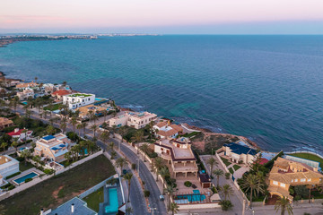 Fototapeta na wymiar Aerial view of the quarter at Cape Cabo Roch Spain