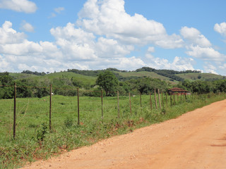 Fototapeta na wymiar Road in rural area. Interior of Brazil