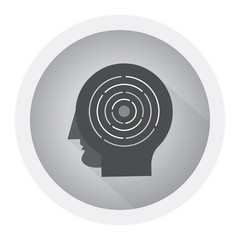 Abstract vector illustration of mind map icon concept. Black and white icon