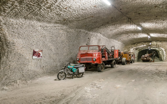 fire truck in  the mining plant Sondershausen in Germany