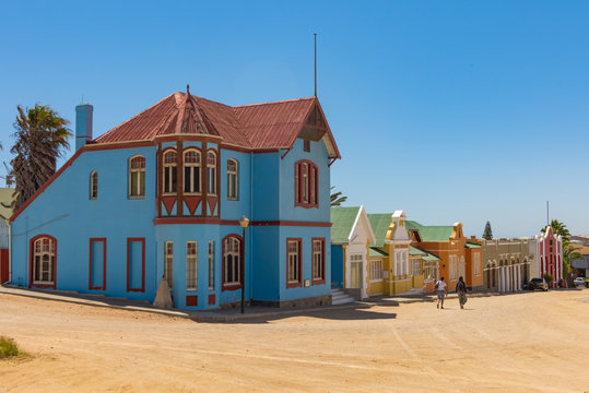 historische H&auml;user in der Bergstra&szlig;e, L&uuml;deritz, Namibia