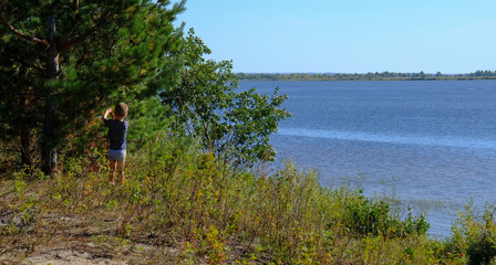 girl on the lake