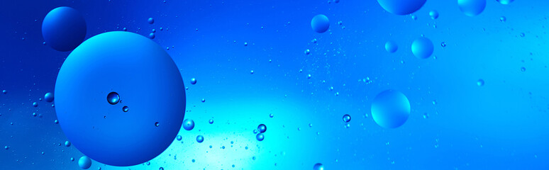 panoramic shot of abstract creative background from mixed water and oil