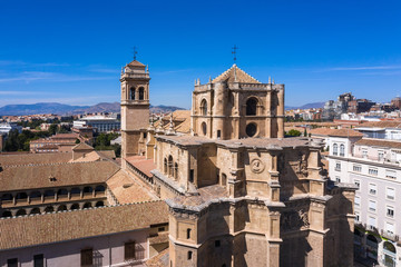 Fototapeta premium aerial view of the roofs of houses in the center cities of Granada