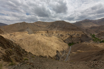 Unique landscape looks like Moonland near lamayuru in Ladakh, India, Asia