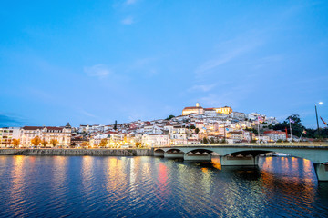 Fototapeta na wymiar Coimbra cityscape in the evening, Portugal