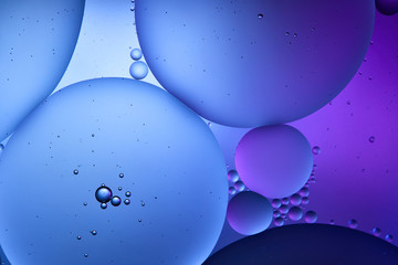 Beautiful blue and purple color abstract background from mixed water and oil