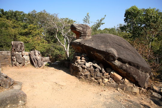 �Kurma� The Turtle Encarnation of Lord Vishnu, Carved on in Stone at Fort Bandhavgarh, Madya Pradesh, India.