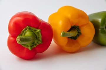 paprik on white background, vegetables for the restaurant, vegetables on a white background
