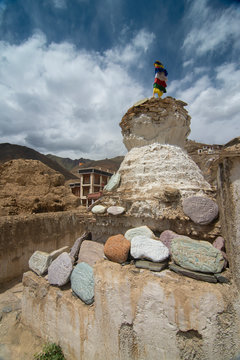 Chorton inside Lamayuru Monastery in  Ladakh, India, Asia