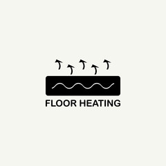 Floor Heating icon symbol, Black flat sign