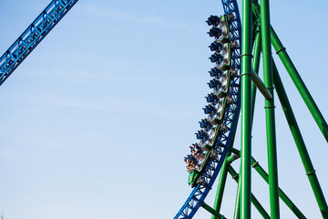 Downhill on a roller coaster. Amusement Park in Turkey Park of Legends. © Виктория Попова