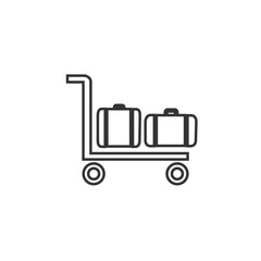 luggage on trolley icon vector illustration for website and graphic design symbol