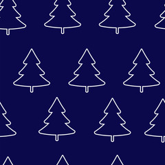 Fototapeta premium Christmas trees seamless repeat pattern for wrapping paper, wallpaper,background,textile,fabrics.