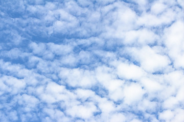 White clouds in the blue sky. Background. Texture