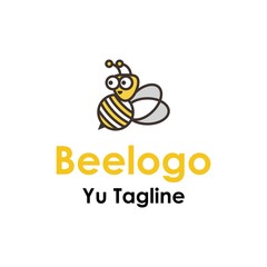 Bee Logo design vector template linear style. Outline icon.  Creative Hard work Hive Logotype concept