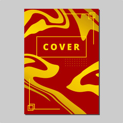 Chinese New Year, Marble Liquid Vector Template