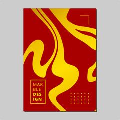 Chinese New Year, Marble Liquid Vector Template