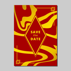 Chinese New Year, Marble Liquid Vector Template