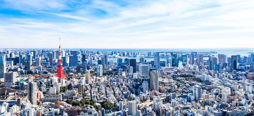 Foto op Plexiglas 東京　青空と都市風景　ワイド © oben901