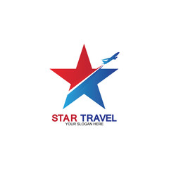 Obraz premium Star travel logo design. Travel agency logo design. Amazing destinations creative symbol concept.
