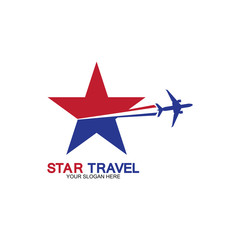 Star travel logo design. Travel agency logo design. Amazing destinations creative symbol concept.