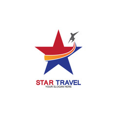 Obraz premium Star travel logo design. Travel agency logo design. Amazing destinations creative symbol concept.