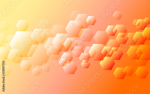 オレンジ色のグラデーションデジタルサイバーイメージ背景 Wall Mural Rrice