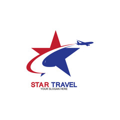 Star travel logo design. Travel agency logo design. Amazing destinations creative symbol concept.